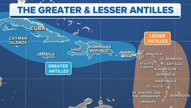 The Greater & Lesser Antilles Map The Greater & Lesser Antilles Map